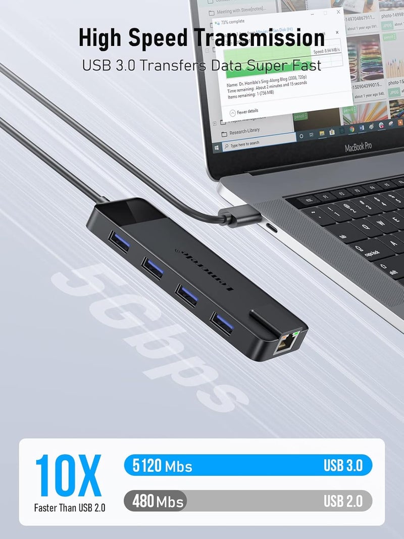 Lemorele USB C Docking Station - 10 in 1 with Gigabit Ethernet, 4K HDMI, 4*USB A 3.0/2.0, 100w PD, USB-C 3.0, SD/TF USB Hub Multiport Adapter for MacBook Pro/Air - Image 3